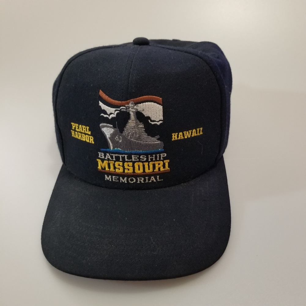 Vintage Pearl Harbor Hat Cap Snapback Hawaii Navy  Battleship Missouri Memorial